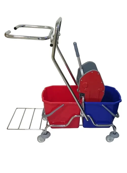 Çift Kovalı Krom Ekstra Temizlik Seti Çöp Toplamalı