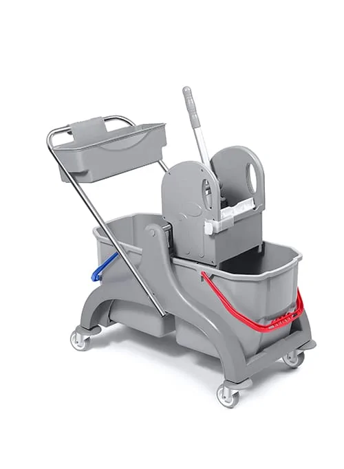 Çift Kovalı Plastik Ekstra Temizlik Seti Sepetli