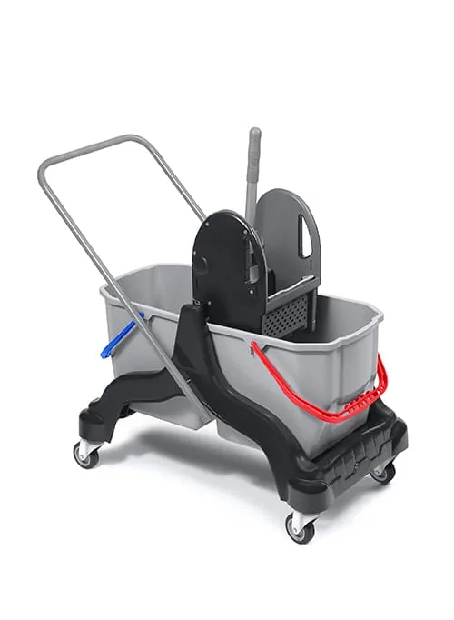 Midi Çift Kovalı Plastik Temizlik Seti Black Edition